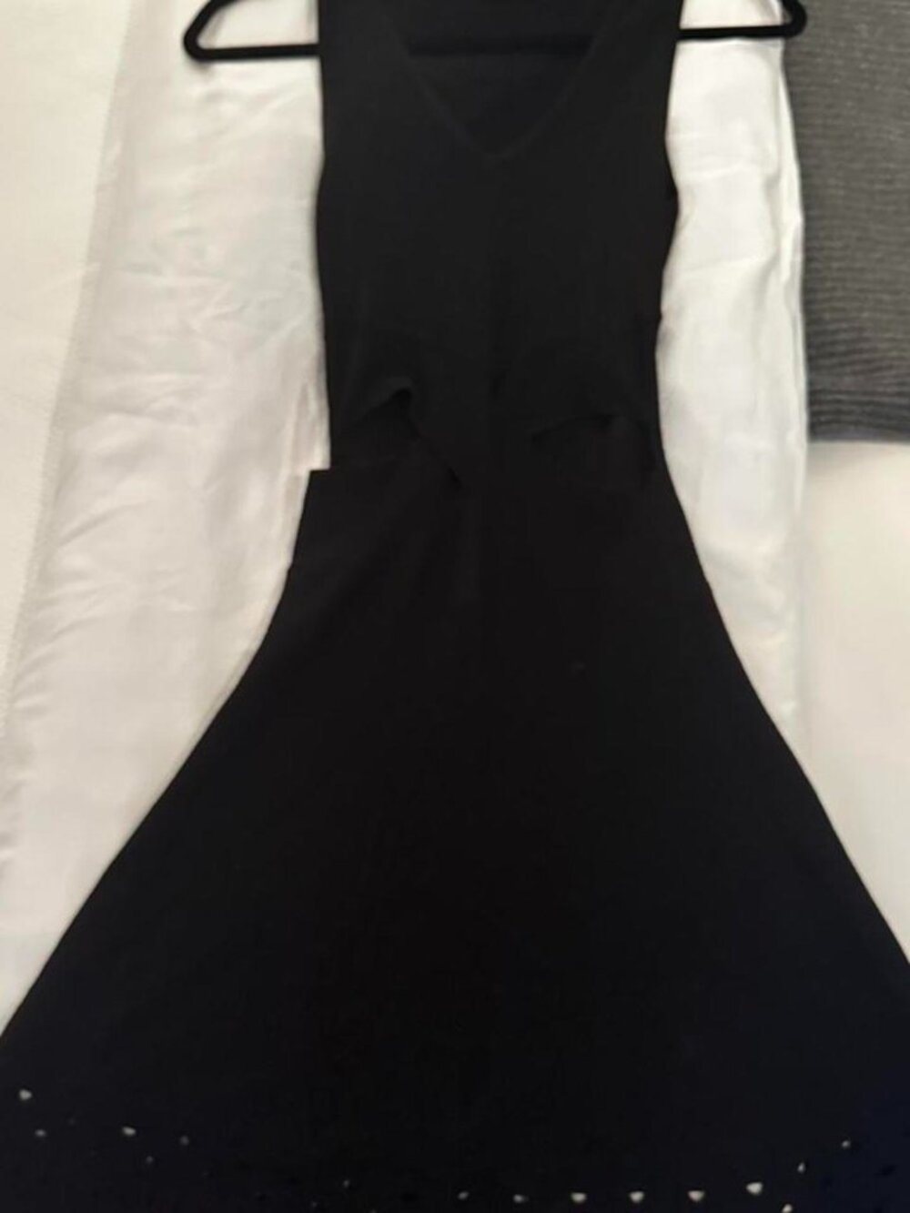 Ramy Brook Black Midi Dress Size XS Eyelet Lace Hem